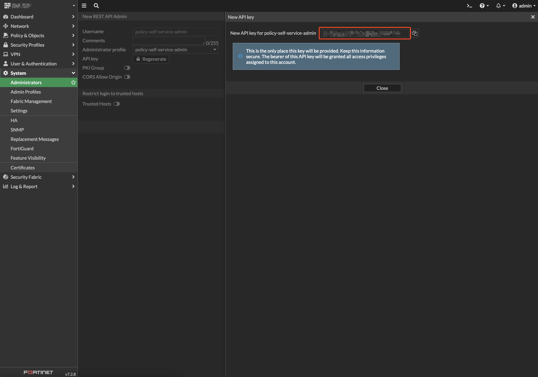 REST-API Admin anlegen