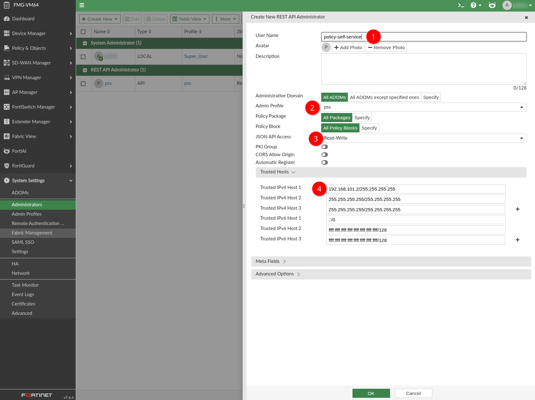 REST-API Admin anlegen