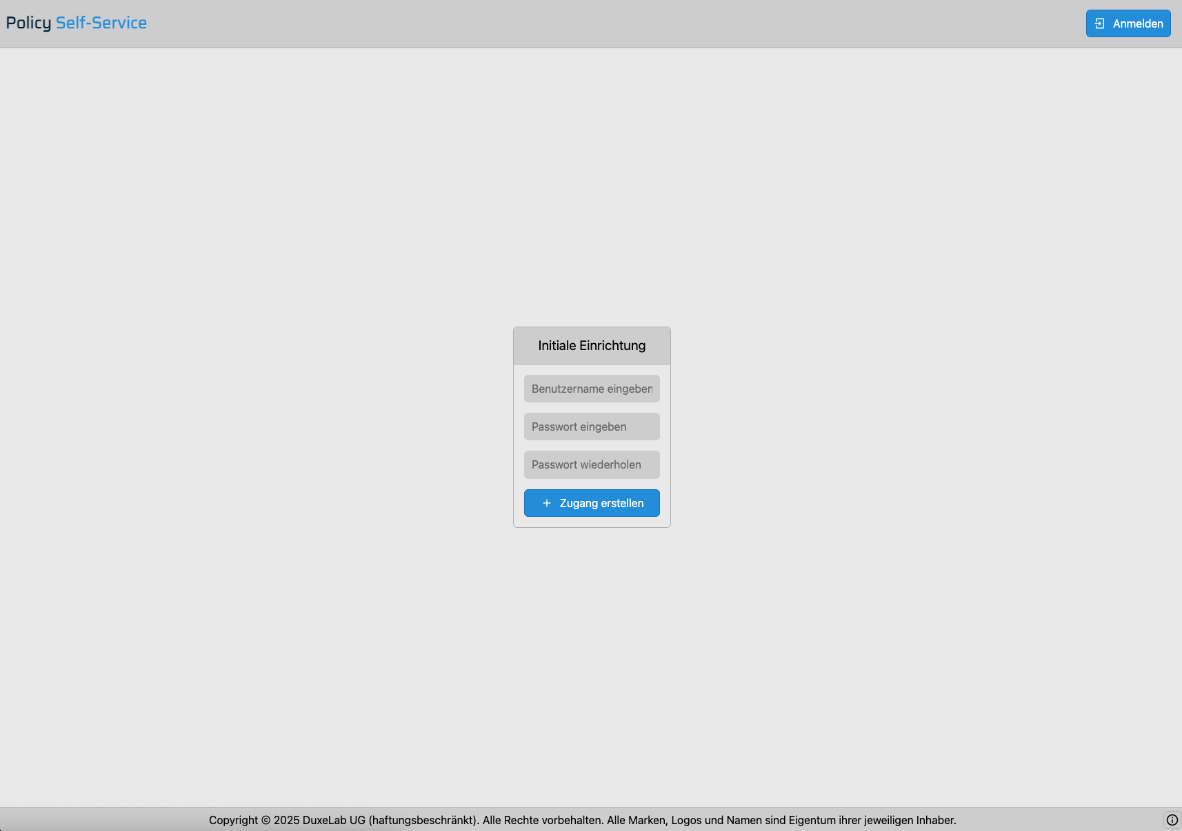 Einrichten des ersten Benutzer